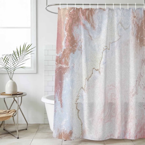 Bathroom Shower Curtain Abstract Marble Stone Texture Waterproof Shower Curtains with Hooks, Modern Gradient Art Natural Agate Bath Curtains Bathtub Curtain Home Decor 36x72in