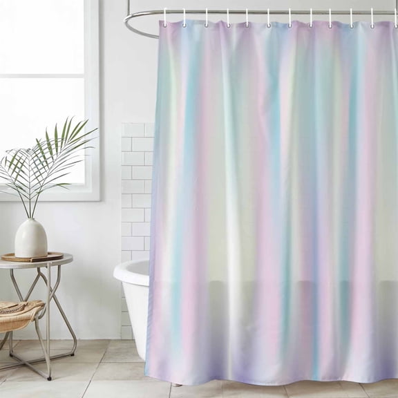 Bathroom Shower Curtain Abstract Watercolor Pastel Style Waterproof Shower Curtains with Hooks, Multicolor Gradient Bath Curtains Bathtub Curtain Home Decor 36x72in