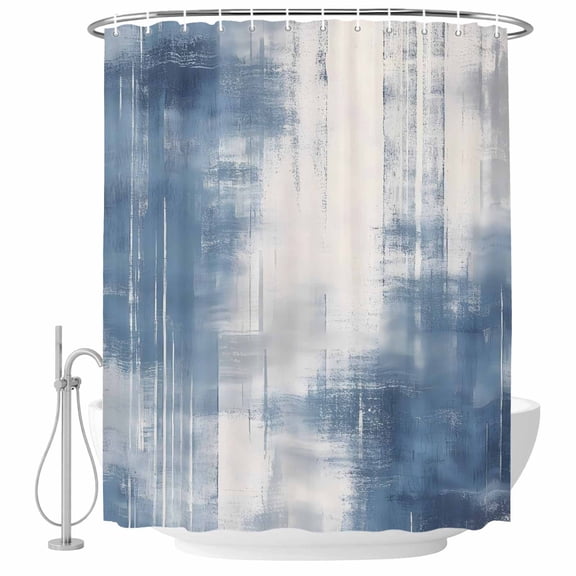 Bathroom Shower Curtain Blue Abstract Artwork Waterproof Shower Curtains with Hooks, Modern Gradient Paint Art Bath Curtains Bathtub Curtain Home Decor 60x72in