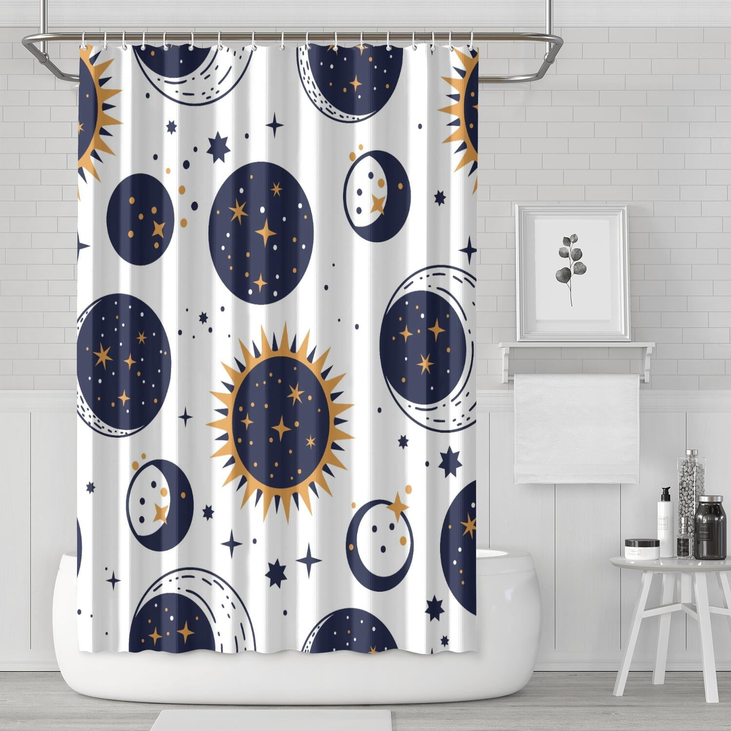 Celestial Print Pattern Bathroom Shower Curtain