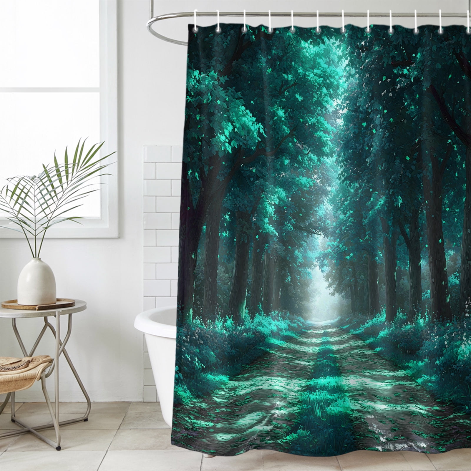 Bathroom Shower Curtain Country Forest Path Artwork Waterproof Shower ...