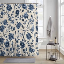 Bathroom Shower Curtain Farm Country Vintage Roses Waterproof Shower Curtains with Hooks, Retro Floral Leaves on Khaki Bath Curtains Bathtub Curtain Home Decor 36x72in