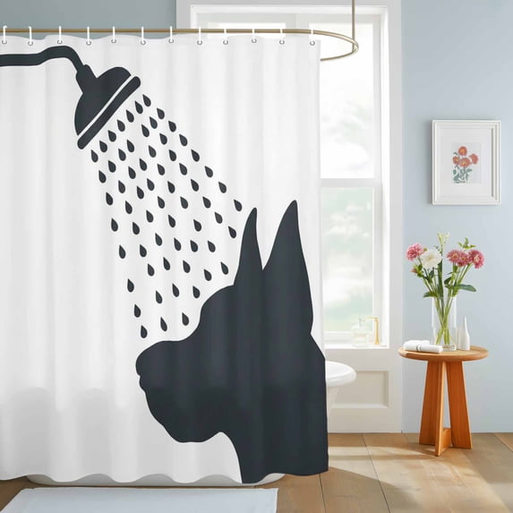 Bathroom Shower Curtain Funny Dog Modern Waterproof Shower Curtains