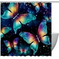 Bathroom Shower Curtain Glitter Butterfly, Waterproof Fabric Shower