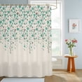 Bathroom Shower Curtain Idyllic Farm Teal Grey Flower Branches ...