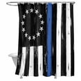 thumbnail image 1 of Bathroom Shower Curtain Independence Day American Flag Waterproof Shower Curtains with Hooks, Retro Blue Black Stripes Bath Curtains Bathtub Curtain Home Decor 72x72in, 1 of 9