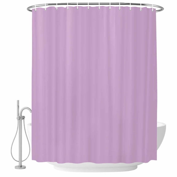 Bathroom Shower Curtain Minimalist Solid Color Lilac Waterproof Shower Curtains with Hooks, Light Purple Monochrome Art Bath Curtains Bathtub Curtain Home Decor 60x72in