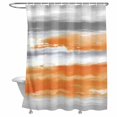 thumbnail image 1 of Bathroom Shower Curtain Modern Abstract Canvas Art Waterproof Shower Curtains with Hooks, Orange Gray Striped Bath Curtains Bathtub Curtain Home Decor 72x72in, 1 of 9