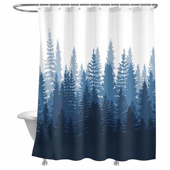 Bathroom Shower Curtain Modern Art Forest Trees Shadow Waterproof ...