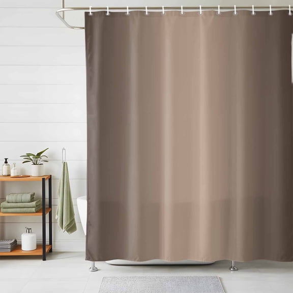 Bathroom Shower Curtain Modern Dark Brown Color Gradient Waterproof Shower Curtains with Hooks, Minimalist Art Ombre Bath Curtains Bathtub Curtain Home Decor 48x72in