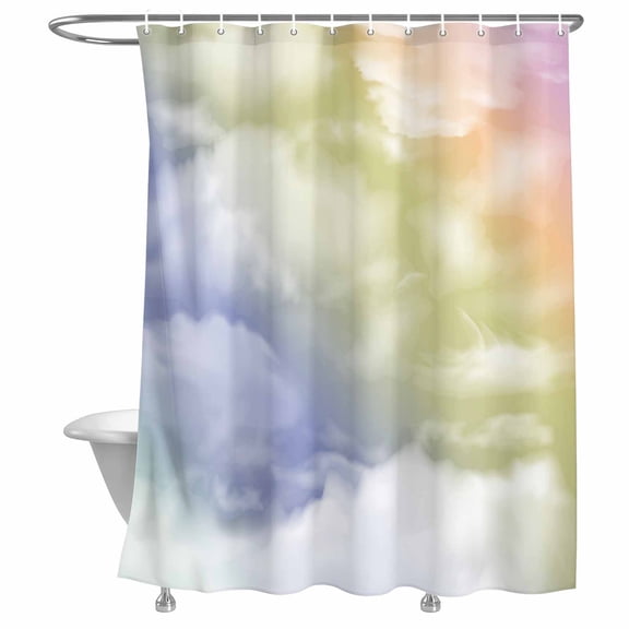 Bathroom Shower Curtain Nature Colored Clouds Waterproof Shower Curtains with Hooks, Colorful Gradient Bath Curtains Bathtub Curtain Home Decor 72x72in