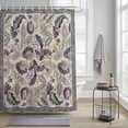 thumbnail image 1 of Bathroom Shower Curtain Paisley Style Flowers Waterproof Shower Curtains with Hooks, Abstract Ethnic Floral Art Bath Curtains Bathtub Curtain Home Decor 36x72in, 1 of 9