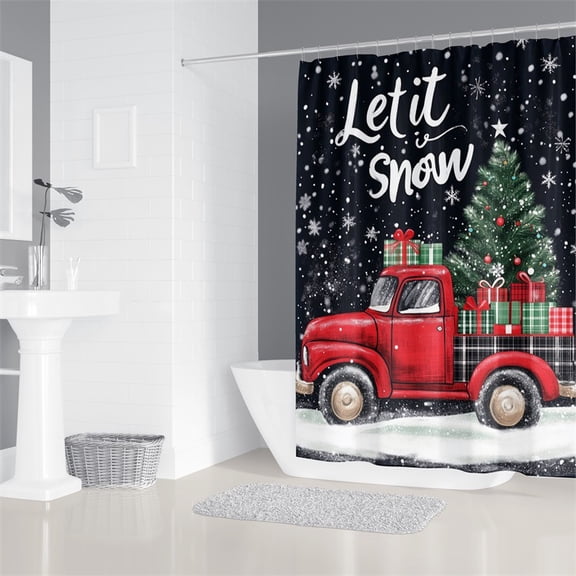Bathroom Shower Curtain,Polyester Christmas Nutcracker Print Bath Curtains with 12 Plastic Hooks Light-Weight & Machine Washable for Bathroom Accessories