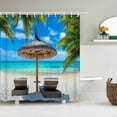 thumbnail image 1 of Bathroom Shower Curtain Polyester Waterproof Home Decoration Curtain 3d Seaside Beach Landscape Printing With Hook Bath Curtain, 1 of 4