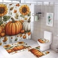 thumbnail image 1 of Bathroom Shower Curtain Sets with Rugs, Autumn Leaves Pattern Printed on Bath Sets for Bathroom Accessories, Ideal for Bathroom Apartment RV College Dorm, 72 x 72 inches, 1 of 8