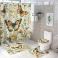 thumbnail image 1 of Bathroom Shower Curtain Sets with Rugs, Canadian Maple Leaf Pattern Printed on Modern Shower Curtains for Bathroom Set, Ideal for Apartment RV College Dorm, 72 x 72 inches, 1 of 8