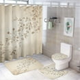 thumbnail image 1 of Bathroom Shower Curtain Sets with Rugs, Elegant Leaf Pattern Printed on Bath Room Accessories Sets, Suitable for Small Bathroom Gym Guest Bath, 72 x 72 inches, 1 of 8