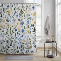 Bathroom Shower Curtain Small Flowers In Full Bloom Waterproof Shower Curtains with Hooks, Spring Leaf Floral Bath Curtains Bathtub Curtain Home Decor 36x72in