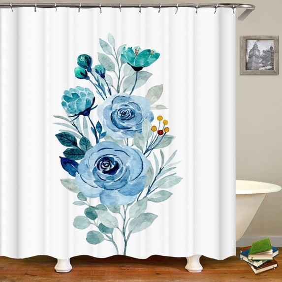 Bathroom Shower Curtain Small Fresh Flowers 3D Printed Shower Curtain Polyester Waterproof Printing Home Decoration Curtains