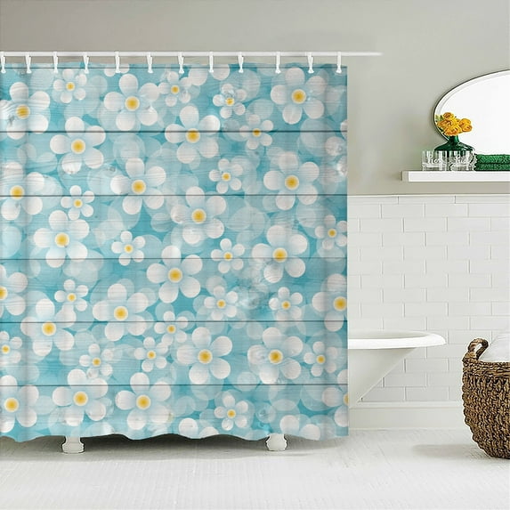 Bathroom Shower Curtain Small Fresh Flowers 3d Printed Shower Curtain Polyester Waterproof Printing Home Decoration Curtains