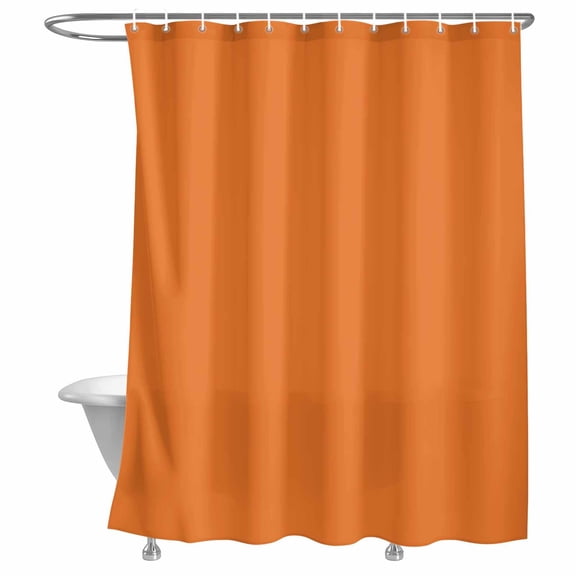 Bathroom Shower Curtain Solid Art Minimalist Pure Orange Waterproof Shower Curtains with Hooks, Plain Single Bright Color Bath Curtains Bathtub Curtain Home Decor 72x72in