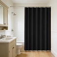 thumbnail image 1 of Bathroom Shower Curtain | Solid Color Waterproof Polyester Fabric | Black | 70.87" x 70.87" with 12 Hooks, Rust-Resistant, Easy Clean, Durable Partition Curtain for Home Bathroom Decor, 1 of 6