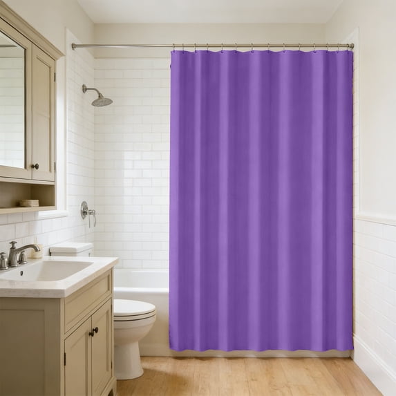 Bathroom Shower Curtain | Solid Color Waterproof Polyester Fabric | Purple | 70.87" x 70.87" with 12 Hooks, Rust-Resistant, Easy Clean, Durable Partition Curtain for Home Bathroom Decor