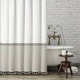 thumbnail image 1 of Seasonwood Bathroom Shower Curtain Taupe Cloth Shower Curtain Brown Striped White Shower Curtain Tassel for Bathroom Curtains 72 inch, 1 of 7