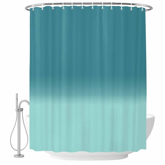 Bathroom Shower Curtain Teal Gradient Watercolor Waterproof Shower Curtains with Hooks, Turquoise Shadow Bath Curtains Bathtub Curtain Home Decor 60x72in