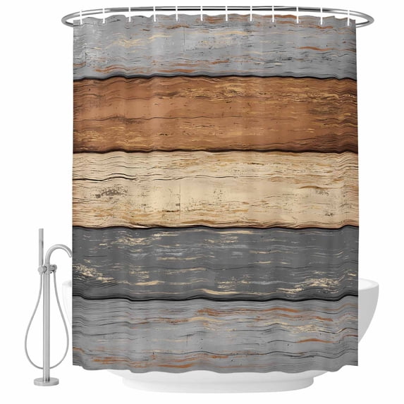 Gray And Brown Shower Curtainnull