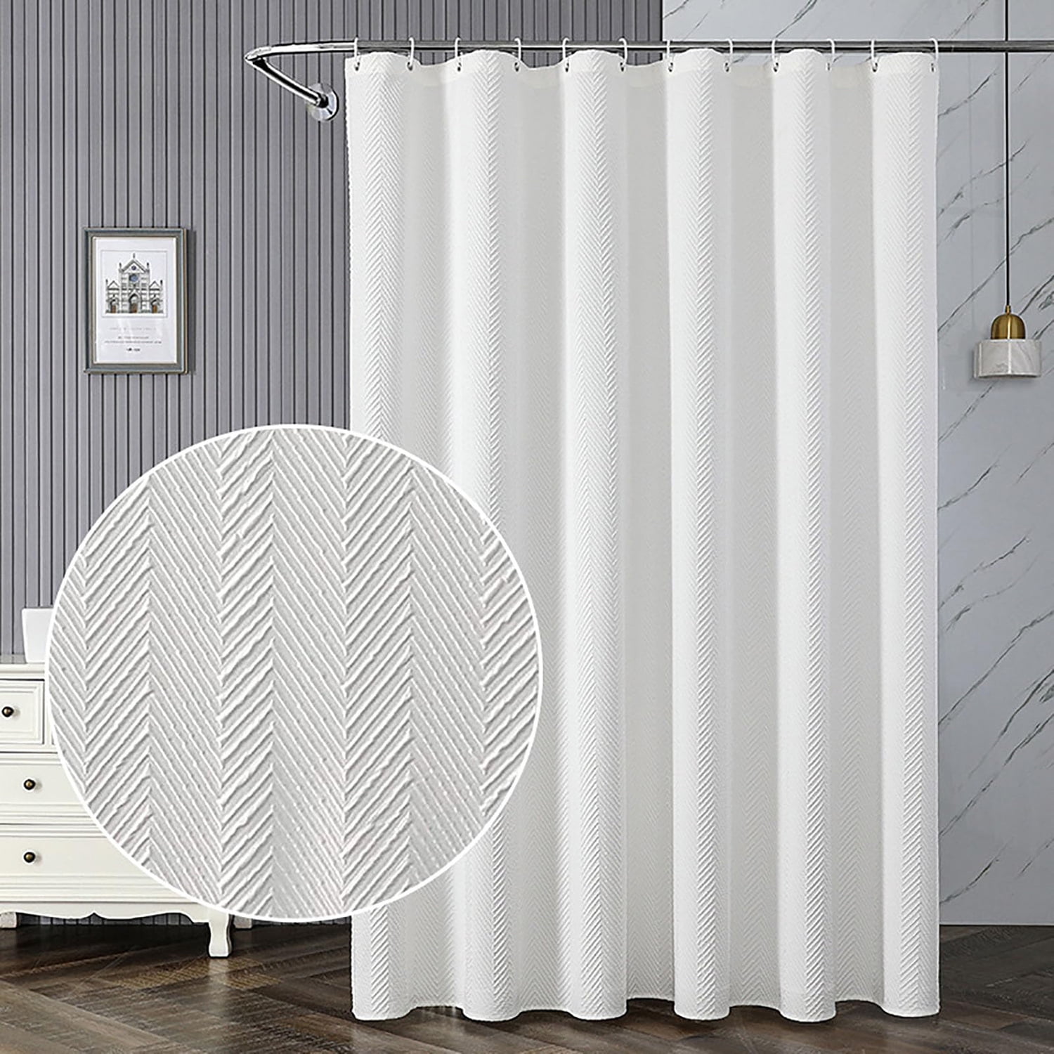 Bathroom Shower Curtain,Waterproof and Mildew-Proof Curtain for Hotel