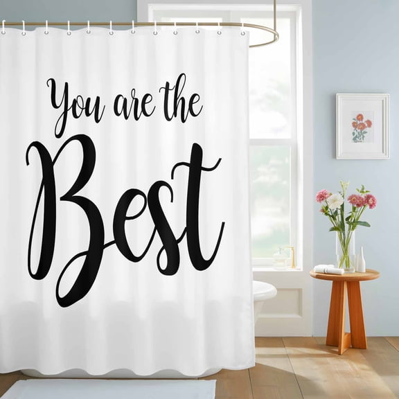Bathroom Shower Curtain You Are The Best Quote Waterproof Shower Curtains with Hooks, Signs Art Positive Quotes Bath Curtains Bathtub Curtain Home Decor 72x84in