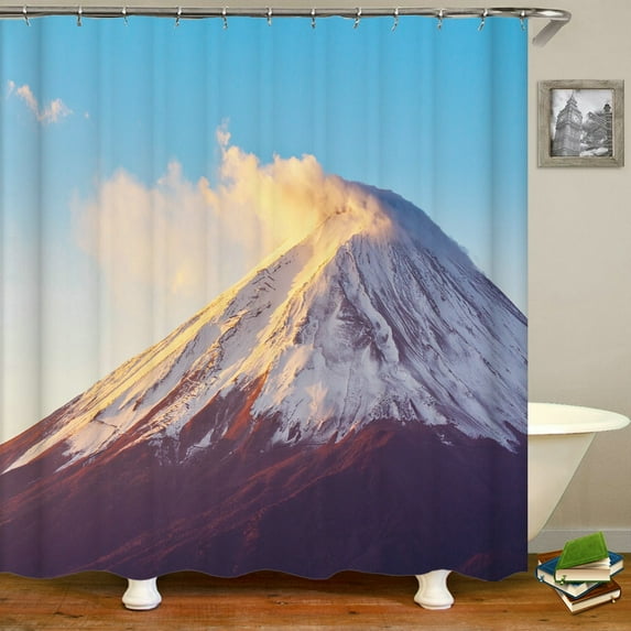 Bathroom Shower Curtains Natural Forest Waterfall Tree Scenery Bath Curtains Waterproof 3d Printing With Washable Cloth