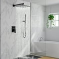 thumbnail image 1 of Bathroom Shower Faucet Set, 12 Inch Rainfall Shower Head With Handheld Combo, Wall Mounted Shower System Shower Fixtures With Pressure-Balanced Valve, Matte Black, 1 of 8