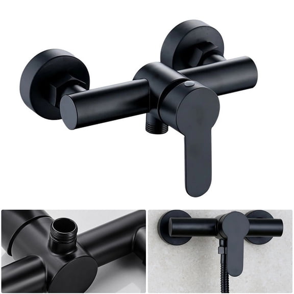 Bathroom Shower Faucets Triple Bathtub Faucet Hot And Cold Water Mixer Valve Double Shower Head Deck Taps Home Improvement Parts