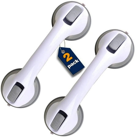 Bathroom Shower Grab Bars, 2Pack Shower Handle, Safety Anti-Slip Bath Grip Hand Rail, Bathroom Shower Support Balance Grip Bar for Elderly, Babies, Seniors, Handicapped(12 inch)
