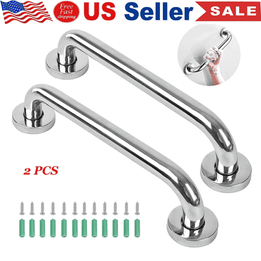 Bathroom Shower Grab Bars for Seniors(2 Pack), 12 Inch Stainless Steel Shower Handle for Bathtubs and Showers, Shower Suction Grab Bar for Elderly or Handicapped with Concealed Screws