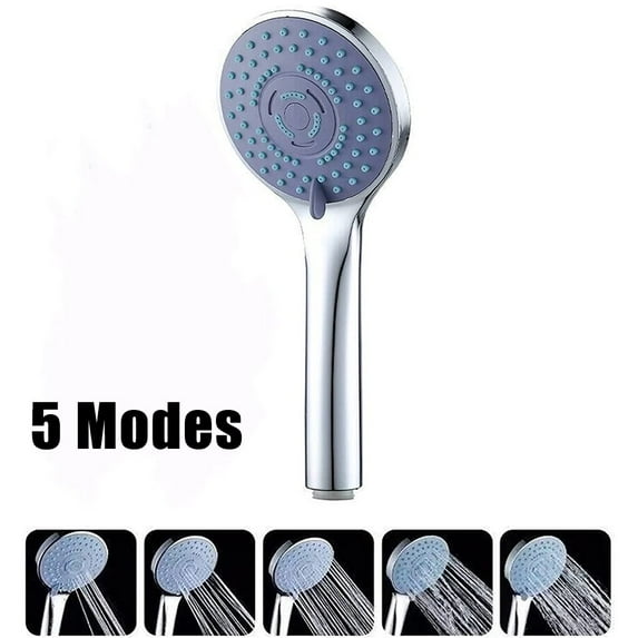 Bathroom Shower Head 5 Mode Function Chrome Anti-limescale Handset Saving Water