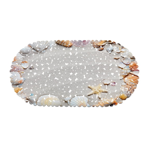 Bathroom Shower Mat Anti-slip Mat, Morbuy PVC Mildew Resistant Non-slip Anti-Bacterial 3d Starfish Shell Safety Mats with Suction, for Shower or Tub, Bathtub Mat (35 * 70cm)