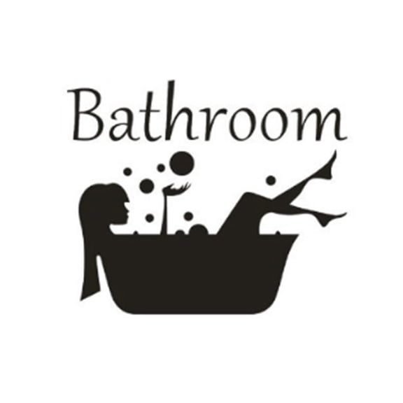 Bathroom Shower Removable Wall Sticker Decal, DIY Art Decoration Peel and Stick, Waterproof Self-Adhesive Decor for Bedroom Living Room Home