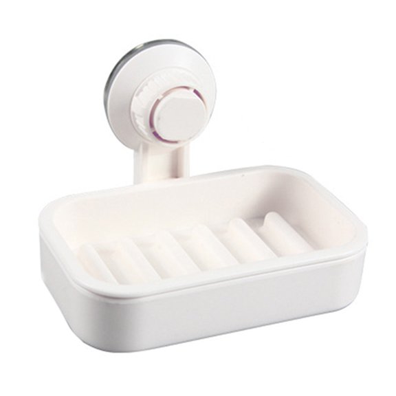 Bathroom Shower Soap Suction Cup Box Storage Tray Holder Container Organizers