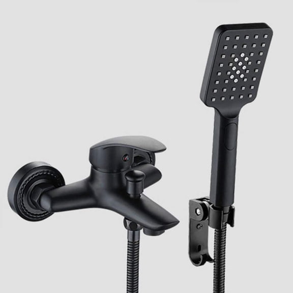 Bathroom Shower Taps, Wall Mounted Bath Filler Mixer Shower System Simple Pressurized Water Saving ABS 3 Functions Shower Set Indoor Brass Faucet ,M