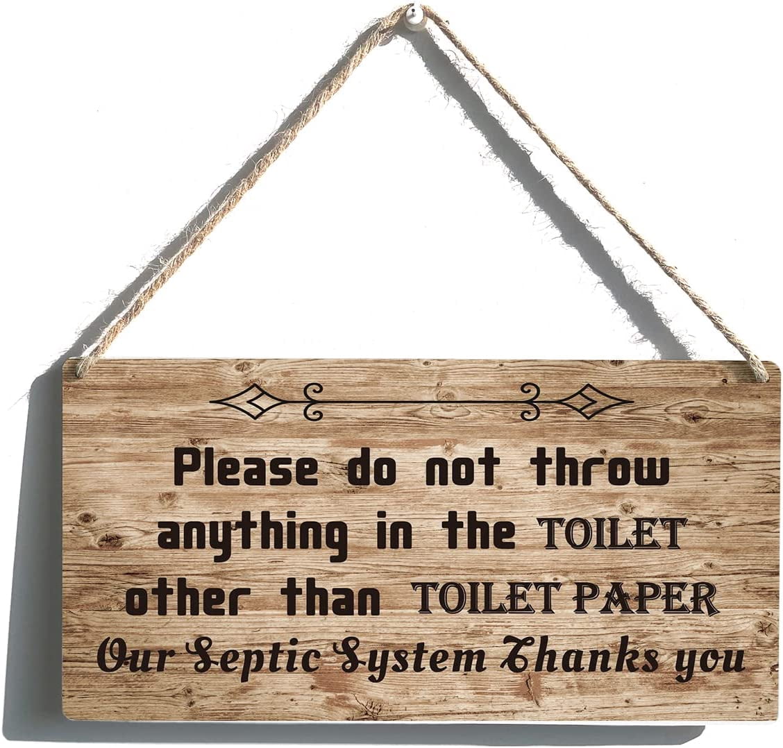 Bathroom Sign Funny Farmhouse Toilet Paper Quote Wooden Hanging Sign ...