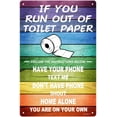 thumbnail image 1 of Bathroom Sign Funny Sarcastic Toilet Sign Retro Restroom Wall Art Decoration (Aluminum) Size: 8 x 12 inch, 1 of 4
