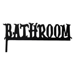 White Metal Washroom Door Sign Farmhouse Bathroom Wall Plaque Rustic Home Decor White Metal Washroom Door Sign Farmhouse Bathroom Wall Plaque Rustic Home Decor
