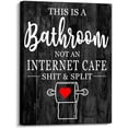 thumbnail image 1 of Bathroom Sign Wall Art Decor, Funny Bathroom Quotes This is a Bathroom Not an Internet Cafe Sign Small and Cute Canvas Artwork for Bath Washroom Decor, 1 of 7