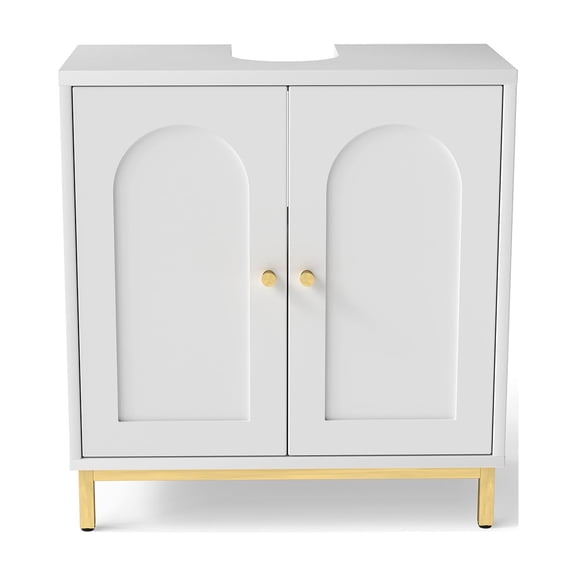 Bathroom Sink Cabinet Vanity Base Cabinet Under Sink Storage Cabinet Sink Base Cabinet Sink Storage Cabinet With 2 Doors U Cutout Modern Under Sink Organizer Adjustable Shelf For