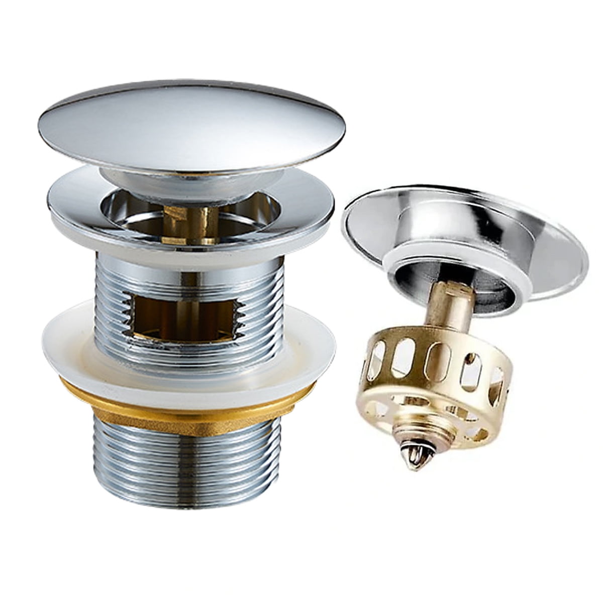 Bathroom Sink Drain, Drain Stopper Bathroom Sink With Overflow, Pop Up ...