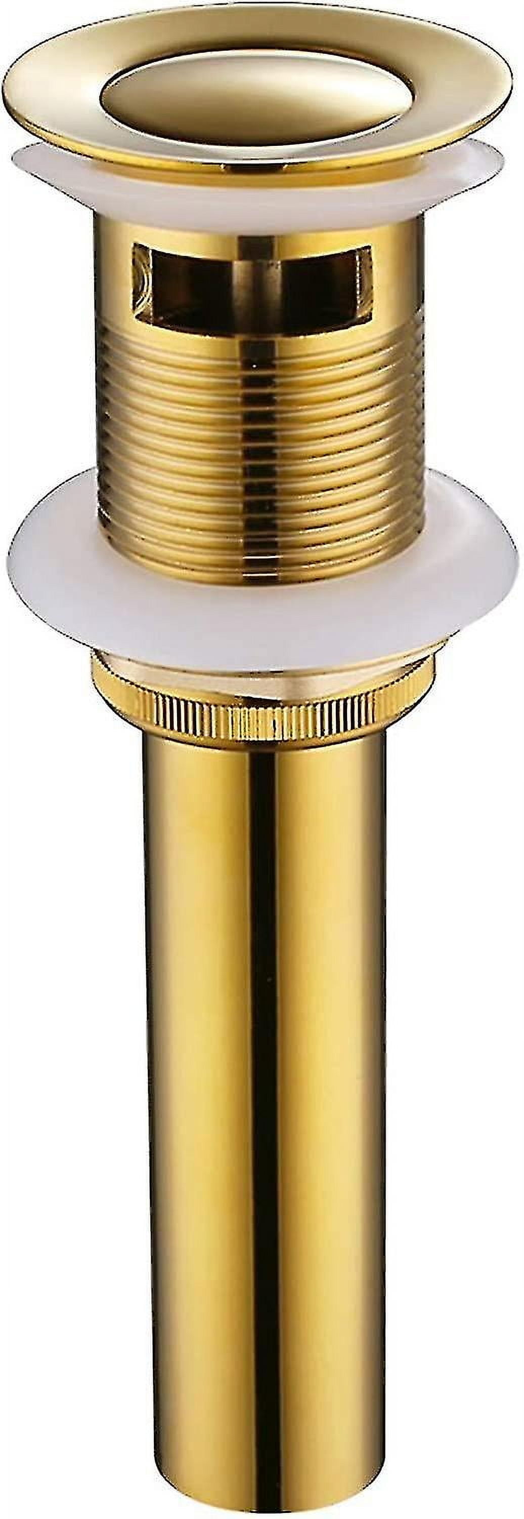 Bathroom Sink Drain Gold Brass Pop Up Drain Vanity Sink Stopper Drain Assembly With Overflow