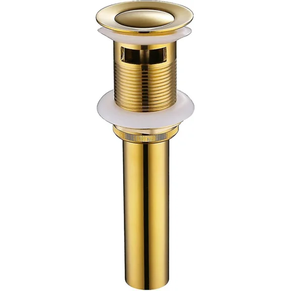 Bathroom Sink Drain Gold Brass Pop Up Drain Vanity Sink Stopper Drain Assembly With Overflow